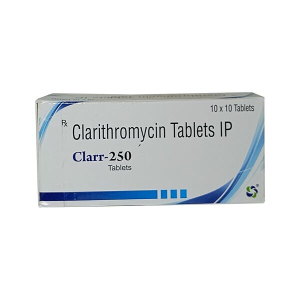 Combat bacterial infections effectively with Clarr! Each tablet features Clarithromycin, a potent antibiotic with broad-spectrum properties for versatile relief. Trust in Clarr for swift and reliable recovery from various bacterial conditions.
